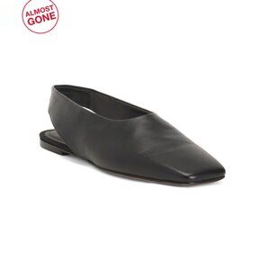 NEOUS Black Made In Italy Leather Atlas Slingback Flats